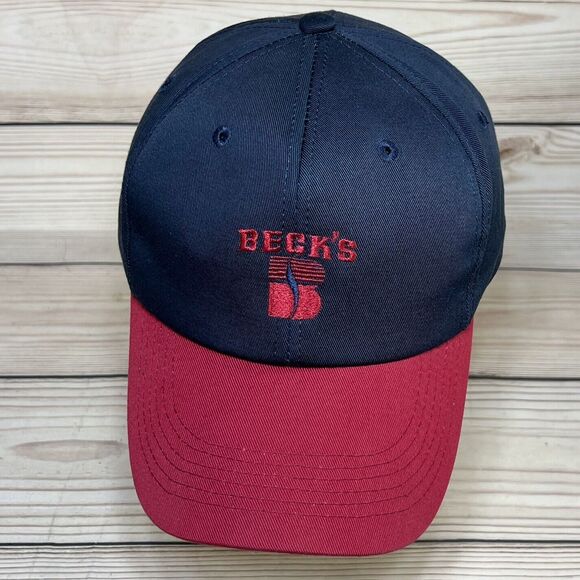 Beck's Hybrid Seed Unisex Adult Small/Teens Snapback Hat Dad Cap Red Blue Farm - Picture 12 of 12